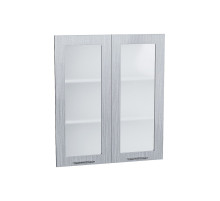 Комплект фасадов Валерия-М со стеклом для каркаса Ф-55Н В809, цвет: Серый металлик дождь светлый