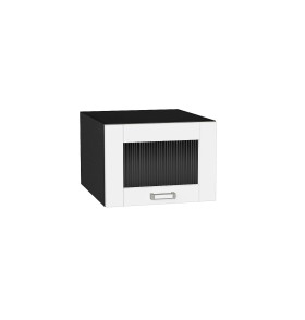 Шкаф верхний горизонтальный остекленный глубокий Лофт, цвет: White Silk