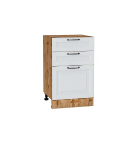 Шкаф нижний с 3-мя ящиками Ницца, цвет: Blanco