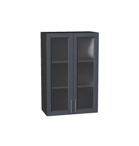 Шкаф верхний с 2-мя остекленными дверцами Сканди, цвет: Graphite Softwood