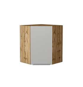 Шкаф верхний угловой Фьюжн, цвет: Silky Light Grey