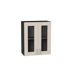 Шкаф верхний с 2-мя остекленными дверцами Лофт, цвет: Cream Silk