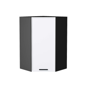 Шкаф верхний угловой Фрейм, цвет: White Silk