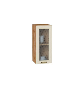 Шкаф верхний с 1-ой остекленной дверцей Ницца, цвет: Дуб крем