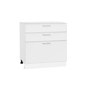 Шкаф нижний с 3-мя ящиками Квадро, цвет: Белый