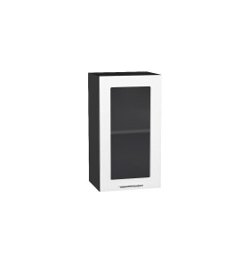 Шкаф верхний с 1-ой остекленной дверцей Валерия-М, цвет: Белый металлик