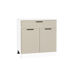 Шкаф нижний с 2-мя дверцами и ящиком Фрейм, цвет: Cream Silk