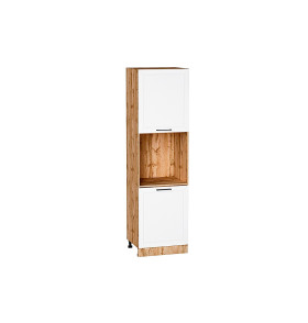 Шкаф пенал с 2-мя дверцами под технику Глетчер, цвет: Айленд Силк