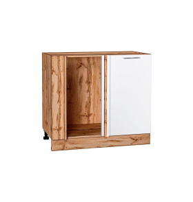 Шкаф нижний угловой Валерия-М, цвет: Белый глянец