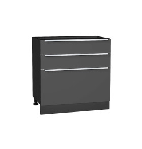 Шкаф нижний с 3-мя ящиками Фьюжн, цвет: Stormy Silk