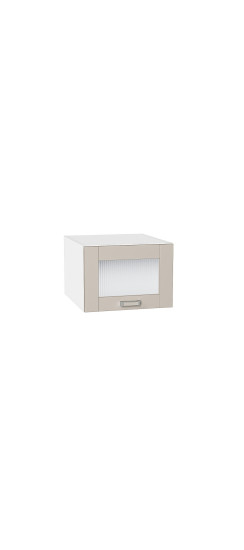 Шкаф верхний горизонтальный остекленный глубокий Лофт, цвет: Cream Silk | ПЭТ, Cream Silk