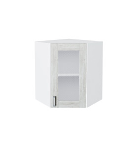 Шкаф верхний угловой остекленный Лофт, цвет: Nordic Oak