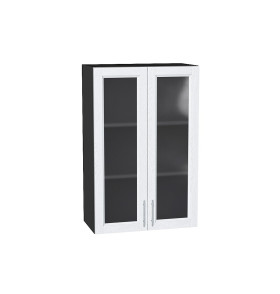 Шкаф верхний с 2-мя остекленными дверцами Сканди, цвет: White Softwood