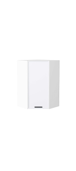 Шкаф верхний угловой Фрейм, цвет: White Silk | ПЭТ, White Silk