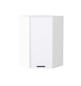 Шкаф верхний угловой Фрейм, цвет: White Silk