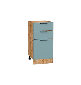 Шкаф нижний с 3-мя ящиками Флэт, цвет: Grey-green In 2S