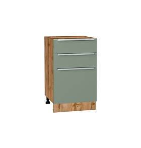 Шкаф нижний с 3-мя ящиками Фьюжн, цвет: Silky Mint