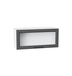 Шкаф верхний горизонтальный остекленный Сканди, цвет: Stormy Silkwood