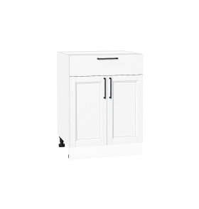 Шкаф нижний с 2-мя дверцами и ящиком Сканди, цвет: White Silkwood