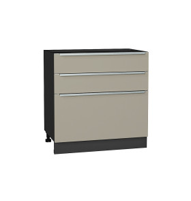 Шкаф нижний с 3-мя ящиками Фьюжн, цвет: Silky Grey