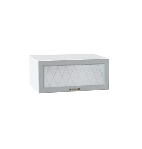 Шкаф верхний горизонтальный остекленный глубокий Ницца, цвет: Графит