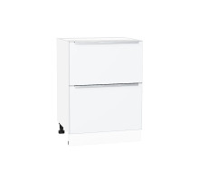 Шкаф нижний с 2-мя ящиками Фьюжн, цвет: Silky White