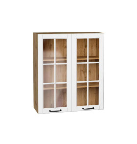 Шкаф верхний с 2-мя остекленными дверцами Дублин, цвет: Special White