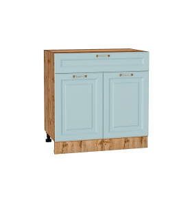 Шкаф нижний с 2-мя дверцами и ящиком Ницца, цвет: Голубой