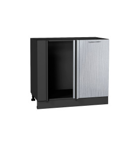 Шкаф нижний угловой Валерия-М, цвет: Серый металлик дождь светлый