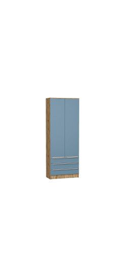 Шкаф двухстворчатый Стиль ШК-803 с ящиками, цвет: Silky Blue | ПЭТ, Silky Blue