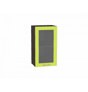 Шкаф верхний с 1-ой остекленной дверцей Валерия-М, цвет: Лайм глянец