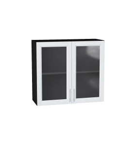 Шкаф верхний с 2-мя остекленными дверцами Сканди, цвет: White Softwood