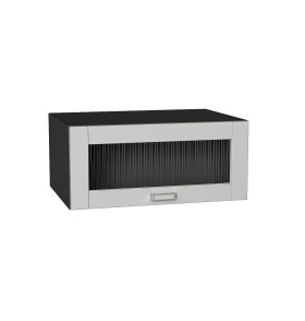 Шкаф верхний горизонтальный остекленный глубокий Лофт, цвет: Grey Silk