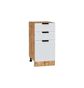 Шкаф нижний с 3-мя ящиками Евро Лайн, цвет: Белый