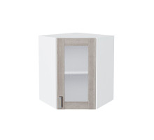 Шкаф верхний угловой остекленный Лофт, цвет: Cappuccino Veralinga