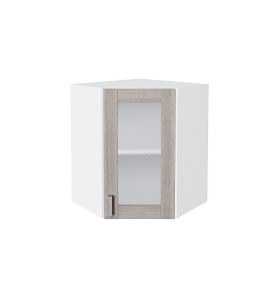 Шкаф верхний угловой остекленный Лофт, цвет: Cappuccino Veralinga