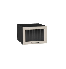 Шкаф верхний горизонтальный остекленный глубокий Сканди, цвет: Cream Silkwood