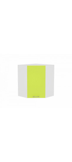 Шкаф верхний угловой Валерия-М, цвет: Лайм глянец | Пленка ПВХ., Лайм глянец