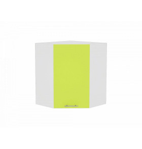 Шкаф верхний угловой Валерия-М, цвет: Лайм глянец