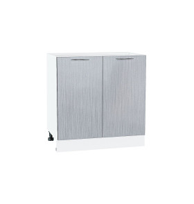 Шкаф нижний с 2-мя дверцами Валерия-М, цвет: Серый металлик дождь светлый