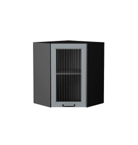 Шкаф верхний угловой остекленный Ницца, цвет: Magnum