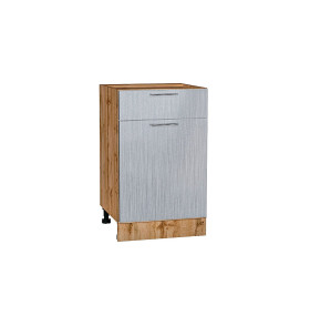 Шкаф нижний с 1-ой дверцей и ящиком Валерия-М, цвет: Серый металлик дождь светлый