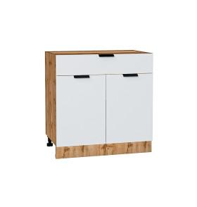 Шкаф нижний с 2-мя дверцами и ящиком Евро, цвет: Белый