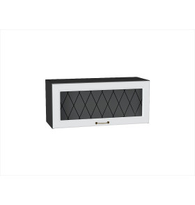 Шкаф верхний горизонтальный остекленный Ницца, цвет: Белый