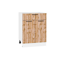 Шкаф нижний с 2-мя дверцами и ящиком Флэт, цвет: Wotan Oak 2S