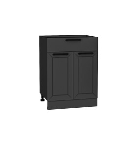 Шкаф нижний с 2-мя дверцами и ящиком Глетчер, цвет: Маренго Силк