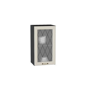 Шкаф верхний с 1-ой остекленной дверцей Ницца, цвет: Агат