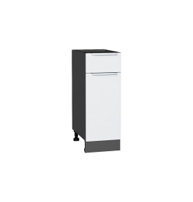 Шкаф нижний с 1-ой дверцей и ящиком Фьюжн, цвет: Silky White