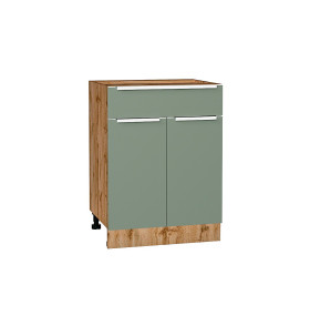 Шкаф нижний с 2-мя дверцами и ящиком Фьюжн, цвет: Silky Mint