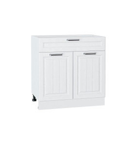 Шкаф нижний с 2-мя дверцами и ящиком Прага, цвет: Белое дерево